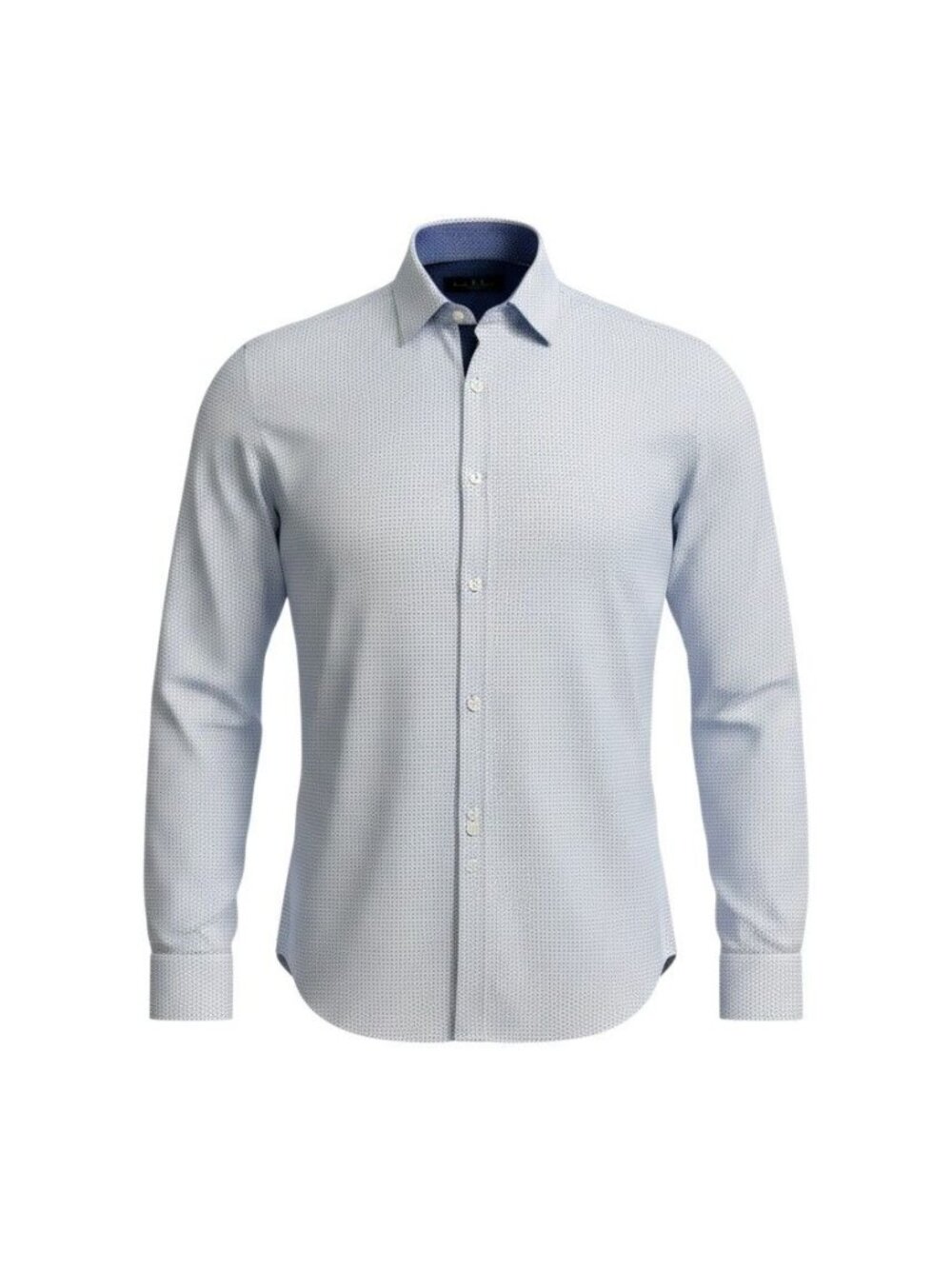 Nicole Miller Mens Blue Dot Print Long Sleeve Dress Shirt 15-15 1/2